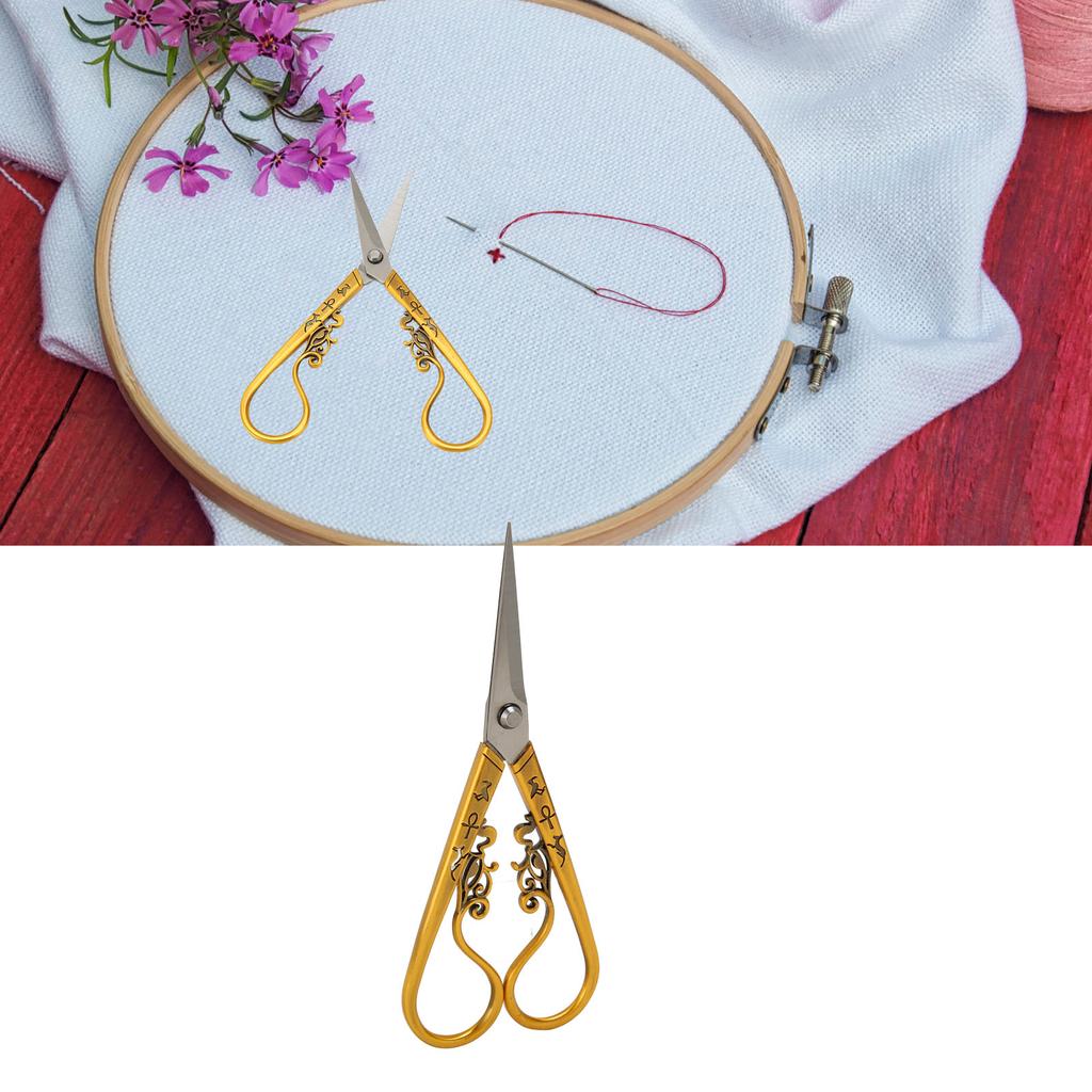 Embroidery Sewing Scissor Vintage Scissor Portable Stainless Steel Retro Scissors for Needlework Crochet