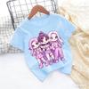 Girls KPOP Idol Group Print Short Sleeve Boys and Girls TShirt Cute Cartoon Graphic Tee Kids Summer Casual Top