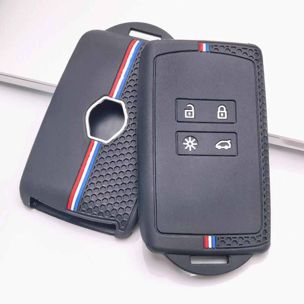 Premium Silicone Car Key Fob Cover For Renault Clio Megane Kadjar Captur Koleos Arkana Soft Silicone Car Interior Accessories