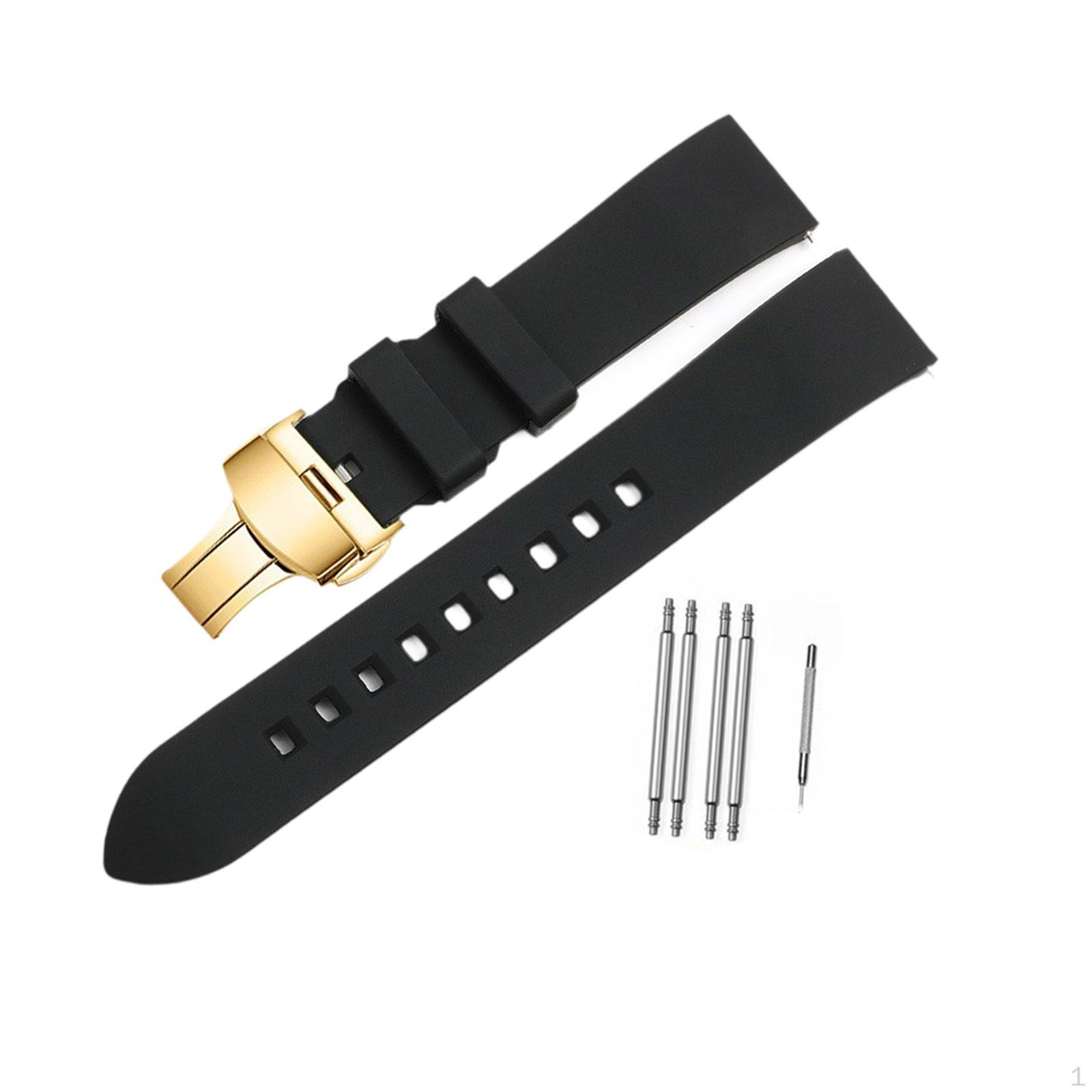 

Силиконовый ремешок для часов с застежкой-бабочкой, заменяет металлическую пряжку наручных часов 20MM