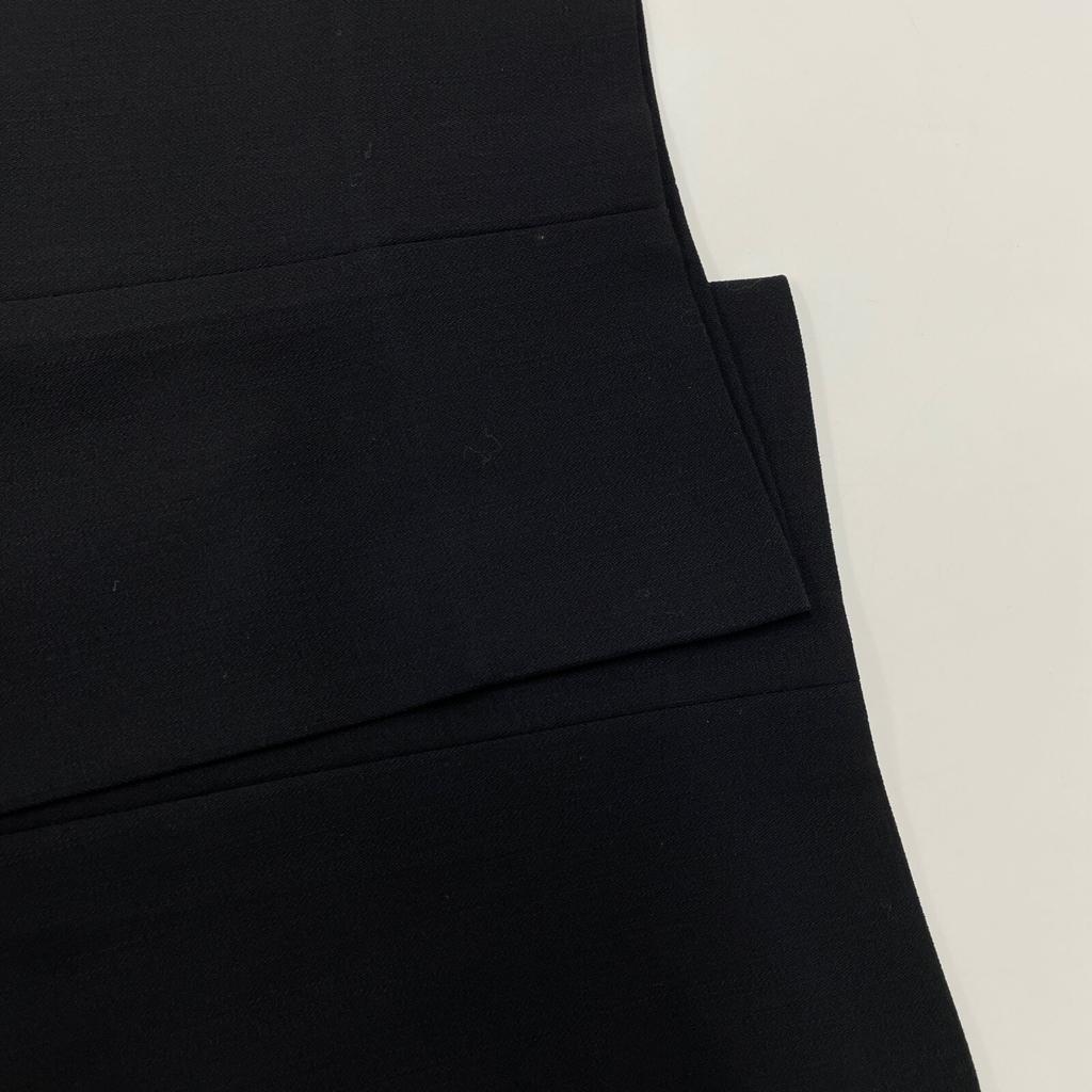 Hermes Black Wool Blend Center Pressed Straight Slacks Bottoms 38 blackUsed