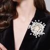Luxe Ontwerp Strass Broche Strass Decoratie Sneeuwvlok Broche Parel Broches Dames Accessoires