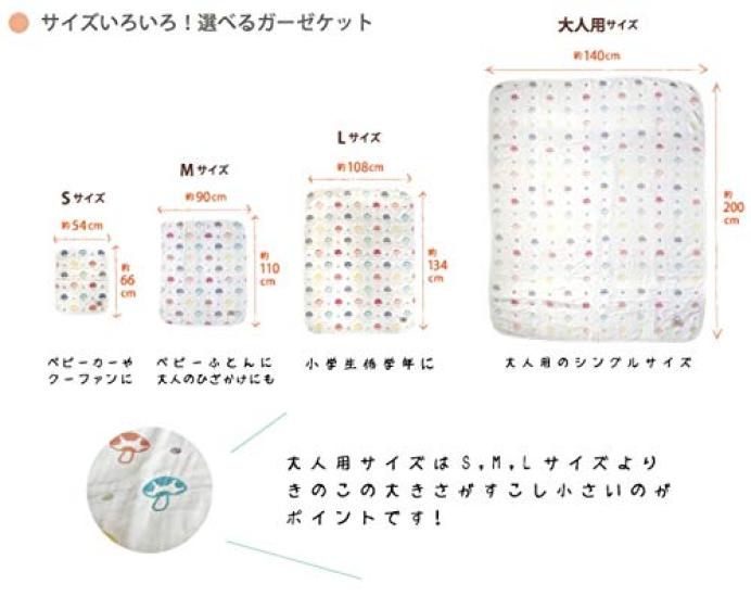 10mois Hoppetta Fluffy Gauze SS 54 X 66 5242 - (6-Layer Gauze) Blanket, 100% Cotton, Champignon, Size, Cm,