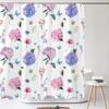 Watercolour Flower White Shower Curtain Simple Style 3D Plant Flowers Waterproof Polyester Bathroom Curtains Bath Screen Decor