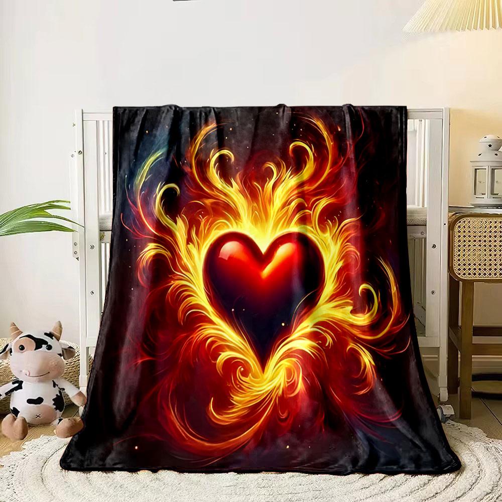 Fiery Heart Design print blanket soft and cozy perfect for the living room bed sofa or a nap,gift
