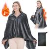 USB Charging Heated Blanket Shawl 3 Heating Level Heated Shawl Throw Blanket Flannel 8 Heated Areas for Outdoor Home Office
