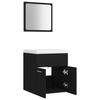 Bathroom Furniture Set Black Particleboard