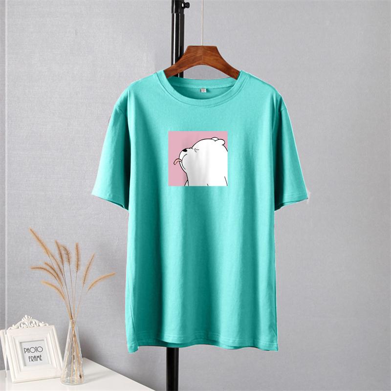 Shellsuning Oversized Cute Printed T Shirts for Women Summer New Basic Couple Clothes Fashion Casual Loose Vintage Cotton Tshirts Female Harajuku Tops