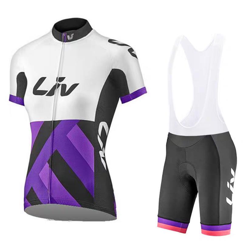 Women's Cycling Suit Set Summer Short Sleeved Cycling Jersey Cycling Bib Women's Sponge Cushion Cycling Shorts
