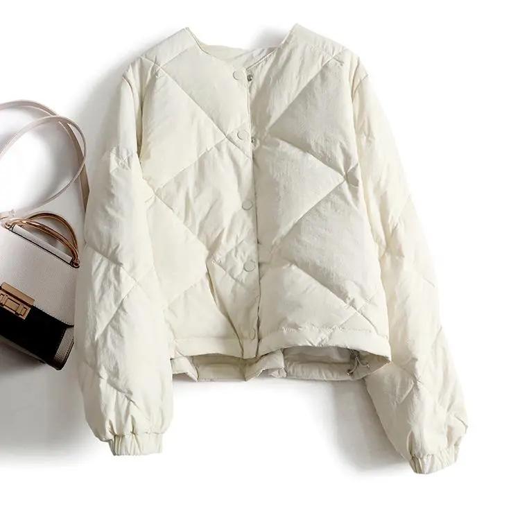 

Женская зимняя однотонная повседневная куртка с ромбовидной стежкой, толстая, с длинным рукавом, на одной пуговице XS бежевый