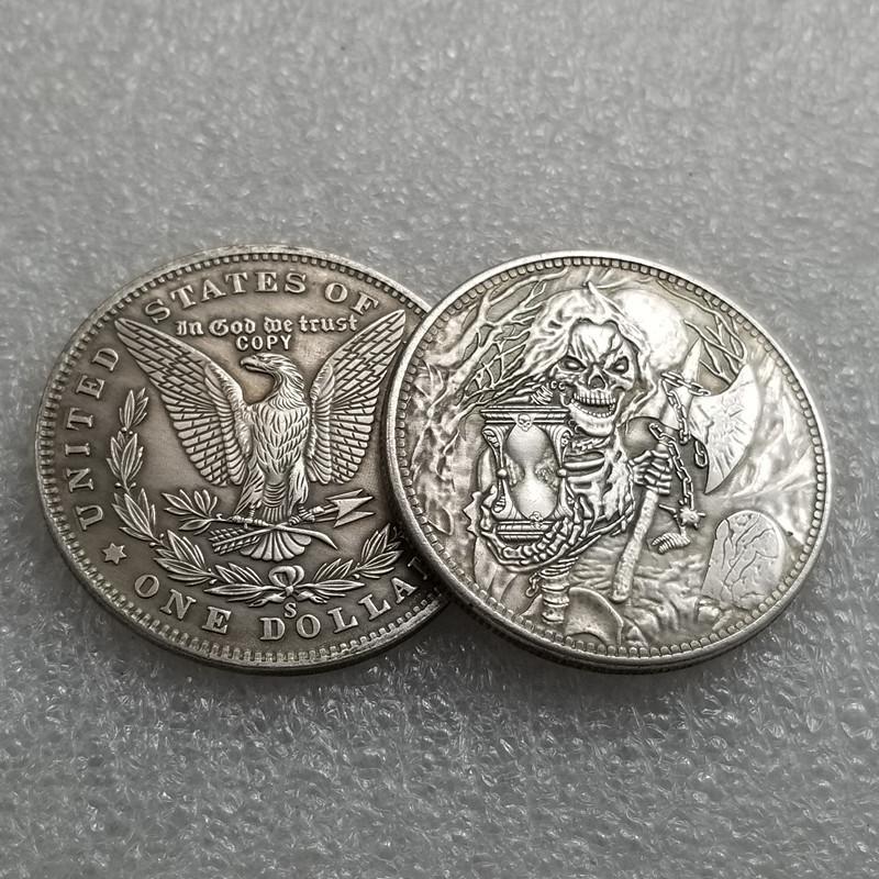 Wanderer Skull Coin: Silver Dollar Replica, Brass Material P1201 No