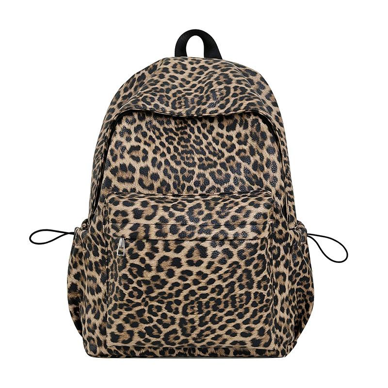 Leopard Print Backpack Women's Travel Casual Backpack Student Schoolbag