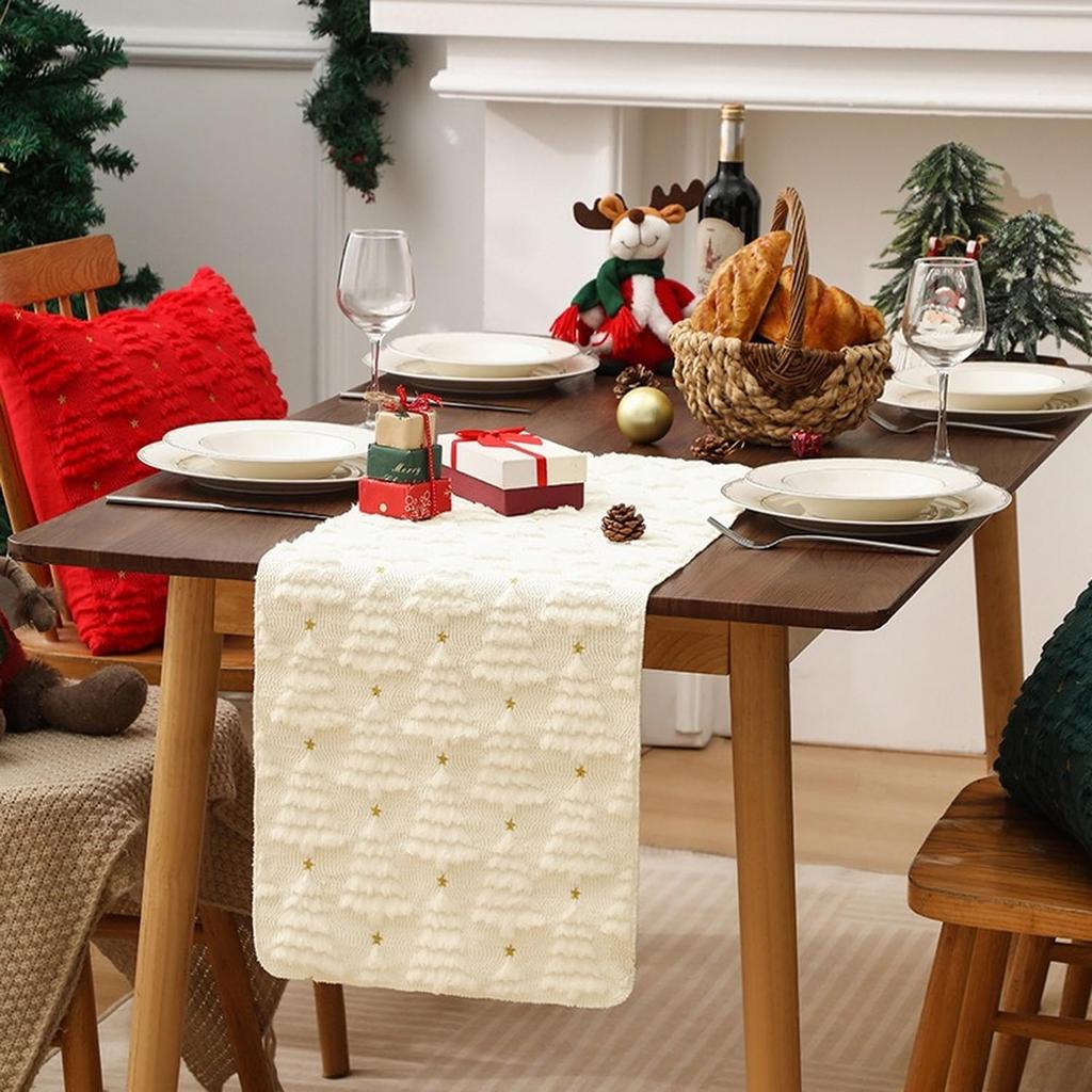 Easter Table Runner Bunny Table Runner Designs Soft Fluffy Plush Tufting Spring Table Runner Holiday Kitchen Dining Table Decoration for Home Party