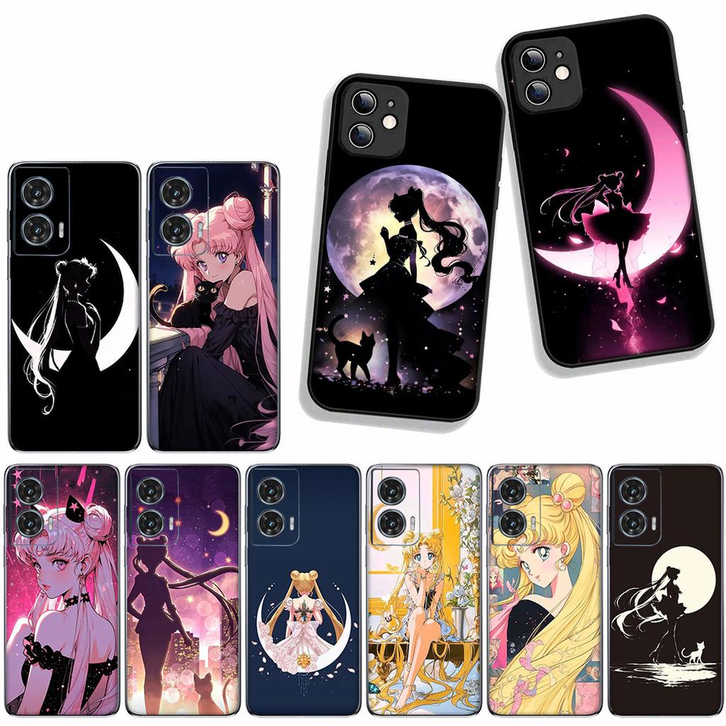for Xiaomi Redmi Note 14 12 13 ProPlus A3 Pro Plus 12C 13C 14C 5G Phone Cover Case Anime S-Sailors Cartoon Moon