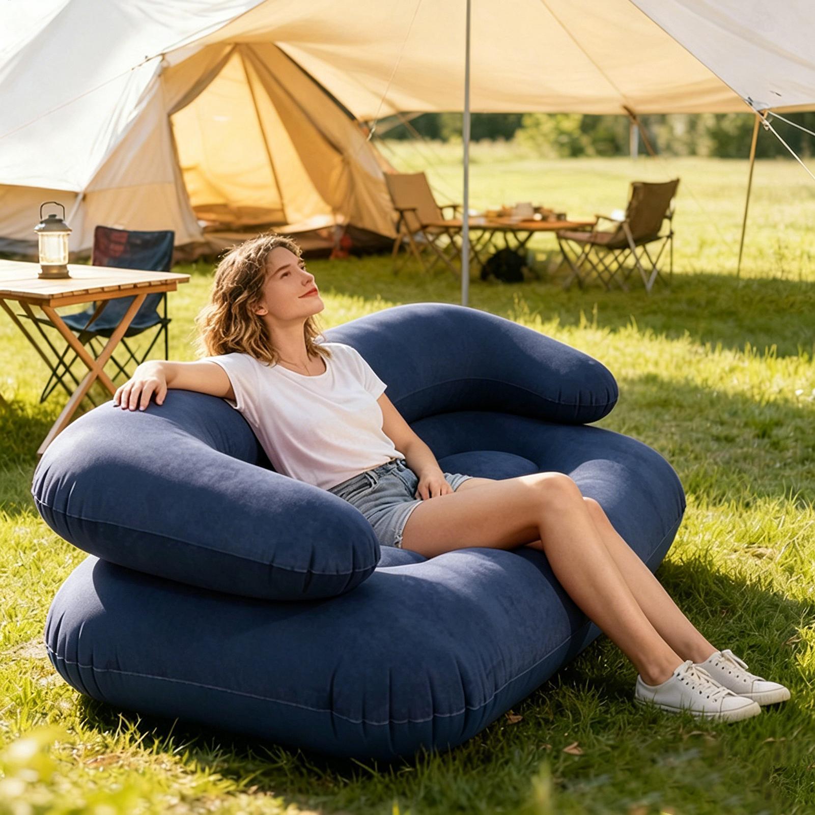 Inflatable Couch For Camping Flocked Portable