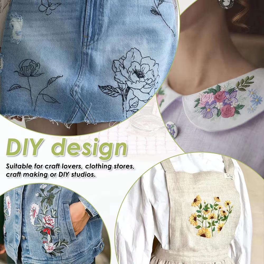10/5Pcs Water Soluble Embroidery Stabilizer Self Adhesive Hand Embroidered Patterns Printable Paper Sewing DIY Accessories