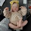 19inch Levi Newborn Baby Doll Reborn Sleeping Soft Silicone Flexible 3D Skin Tone with Visible Veins Hand Paint Hair Doll