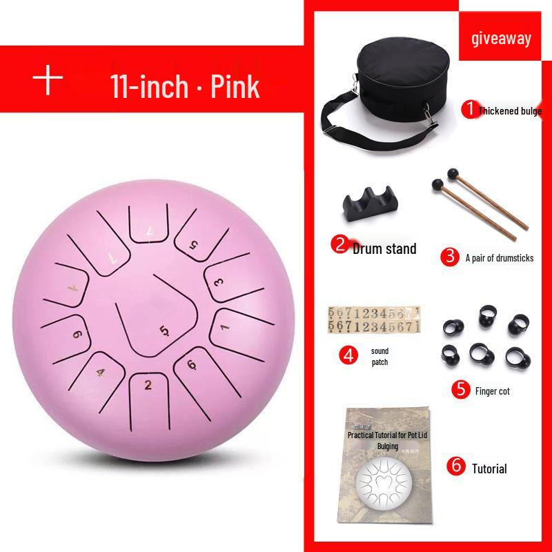 6-inch 11-tone Ethereal Steel Tongue Drum - Beginner to Professional Instrument for Kids & Adults