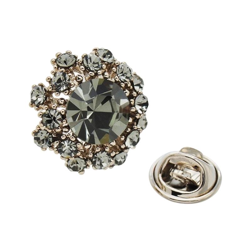 

Chic Rhinestones Statement Brooch Scratch Proof Base Discreet Weight Perfect For Blazers Bags Gift Giving Occasions сірий колір