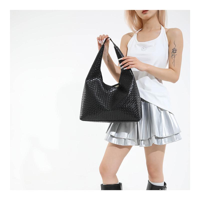 Retro Style Faux Leather Bucket Tote Bag, Simple Magnetic Closure Shoulder Purse for Women