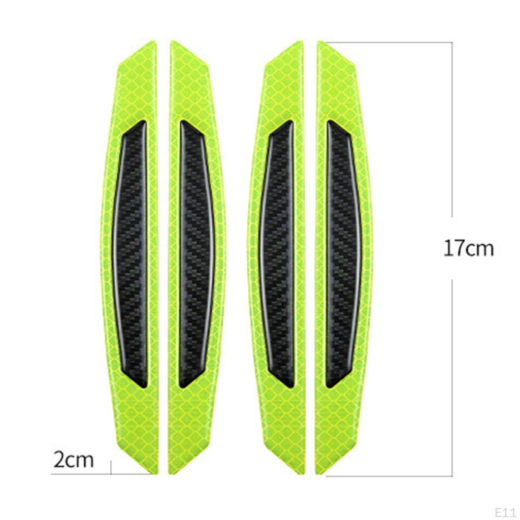 4 PCS Car Door Reflective Strip Anti-Collision Self-adhesive Waterproof Tape Sticker Decal Universal