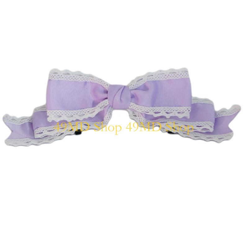 

49MD Punk Lace Bowknot Barrettes Cosplay Party Hairclip ComicShow Anime Headpieces
