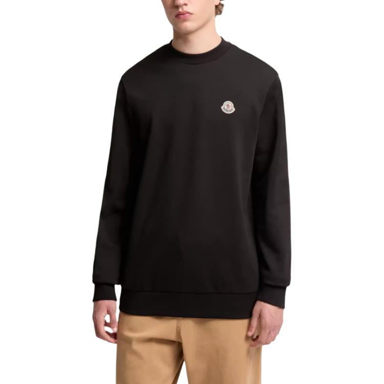 Moncler SS26 Logo-Aufnäher Baumwoll-Sweatshirt Herren Sweatshirt L10918G00051809KR999