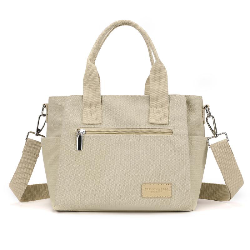 

Женская сумка через плечо, большая вместительная сумка из холста бежевый