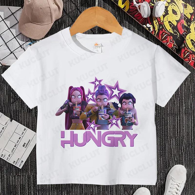 T-Shirts Girls Children's Cartoon Printed T-Shirt Girls Casual Clothes Children's Clothing Fashion Top Short Sleeve Clothing