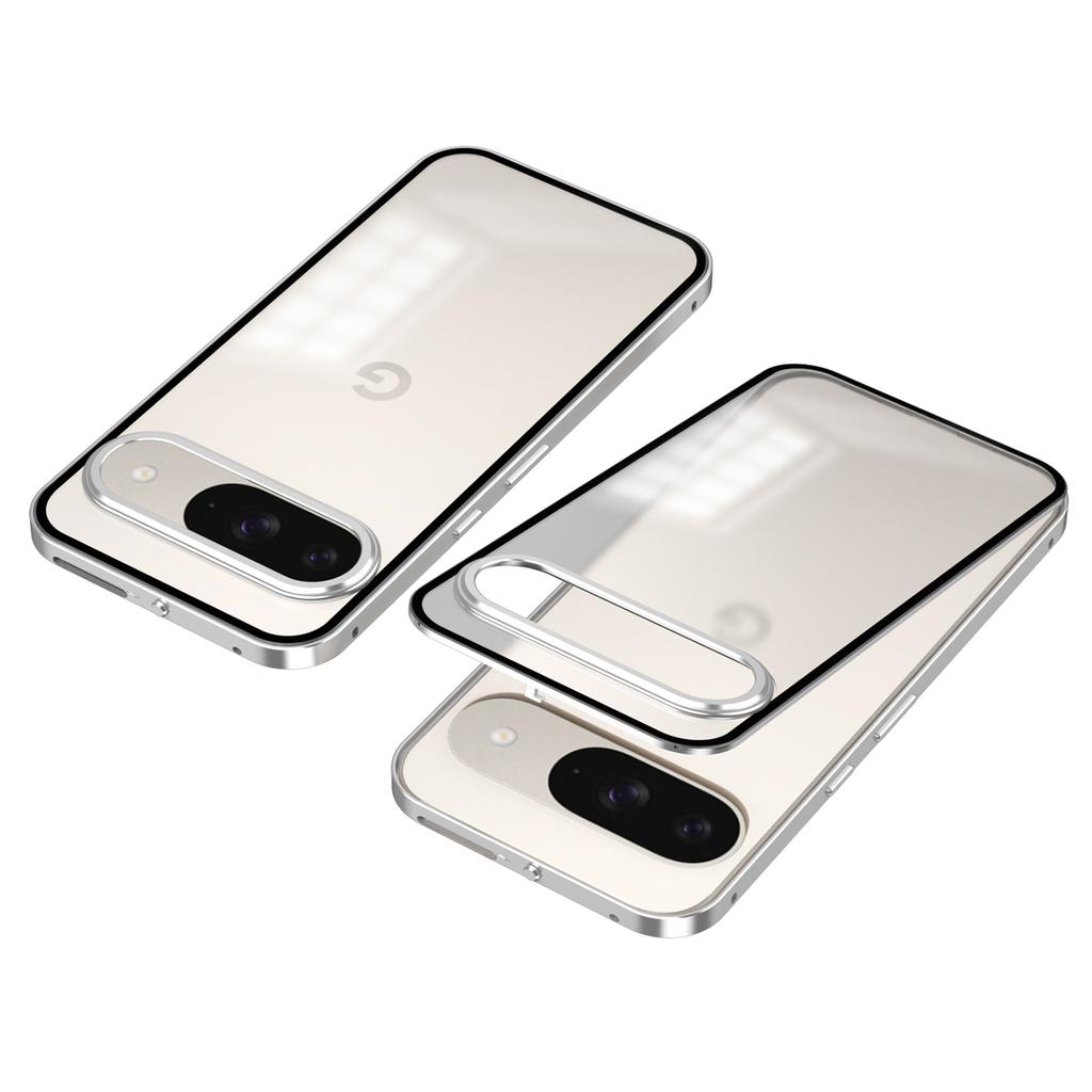 For Google Pixel 9/Pixel 9 Pro Matte Case Aluminium Alloy+PC Phone Cover Pop-Up Snap Lock