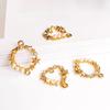 Alloy Love Oval Pendant Earrings with Diamond and Pearl Connector Accessories