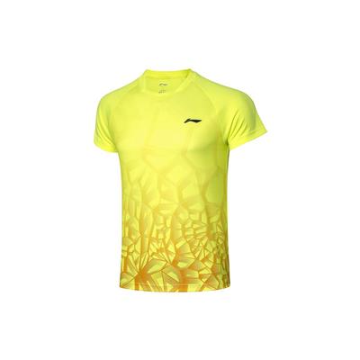 Li Ning Trainings Sportwettkampf Schnelltrocknendes Kurzarm-T-Shirt Herren Tops Fluoreszierend-Leuchtgrün AAYQ081-3
