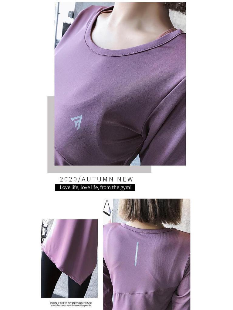 Women's Quick-Dry Long Sleeve Sports Top - Lightweight Yoga Wear, Sweat-Absorbing Fitness Tee