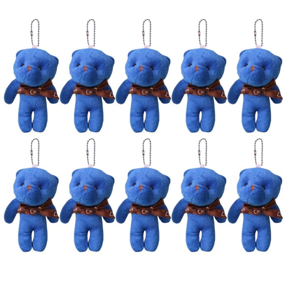 10Pcs Cartoon Animal White Bear Plush Keychain Keyring Bear Plush Dolls Holiday Gift