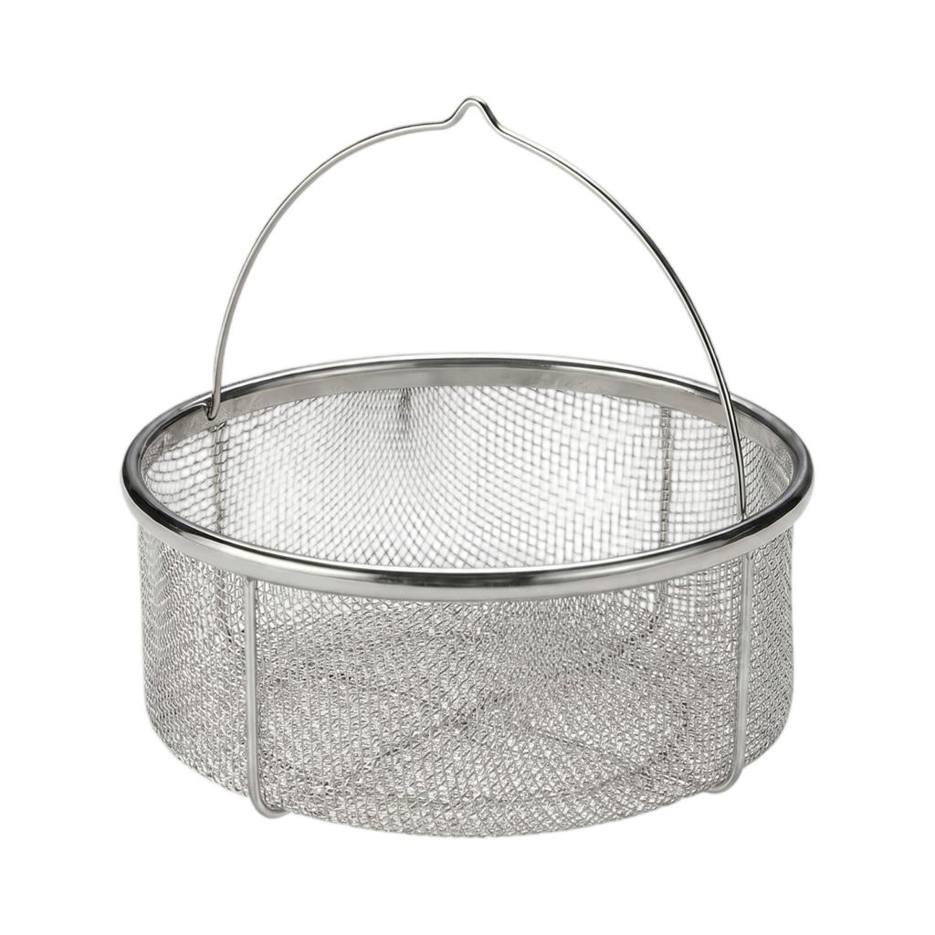 Stainless Steel Collapsible Vegetable Washing Basket with Foldable Handle for Camping Kitchen Use Durable Mesh Strainer Basket