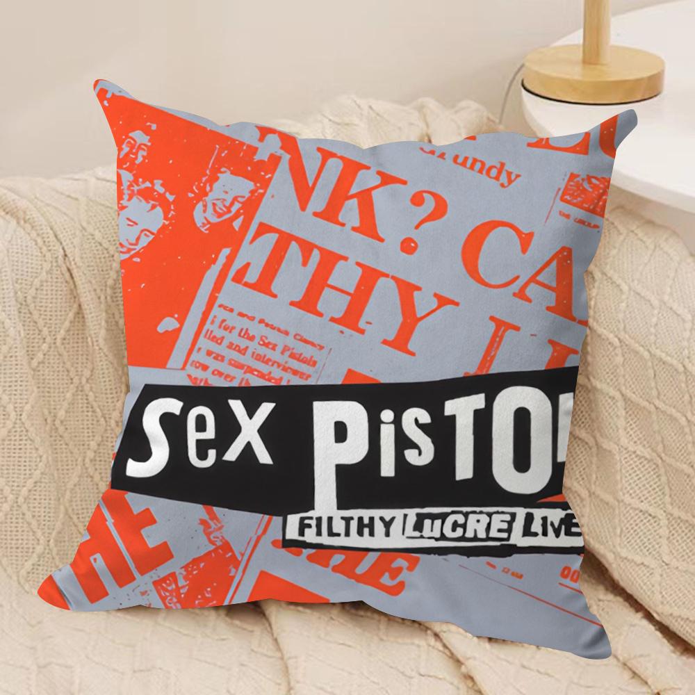 S-Sex pistols Rocková kapela Povlak na polštář Měkký plyš Oboustranně potištěný Polštář na pohovku Povlak na polštář | Útulná celoroční dekorace Dárek