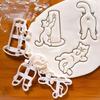 New Diy Animal Creative Tooth Shape Cookie Cutters Mold Cute Cat Biscuit Mold For Children Bakeware Cookie Stamp Baking Tools