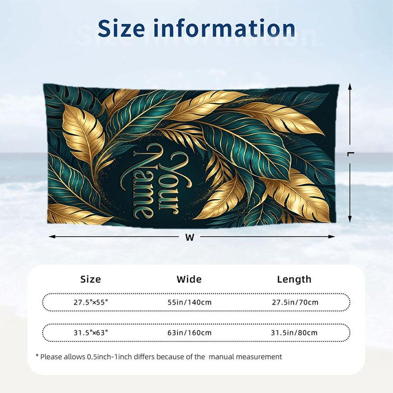 Decorative Artwork Theme Beach Towel Personalized Custom Name & Text Soft Quick Dry Beach Towel for Swimming Travel