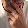 Geometric Twist Weave Ring for Men Boys,Stacked Open Finger Rings,Adjustable Hiphop Minimalist Statement Jewelry Gift for Him