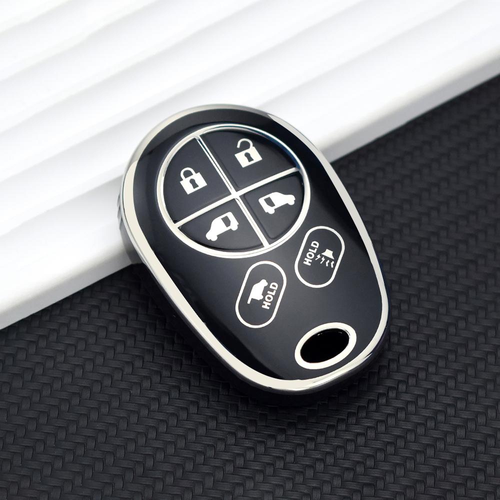 

6 Buttons TPU Car Key Cover Case Set For Toyota Sienna Tacoma Tundra Highlander Remote Key Cover серебряный/чёрный
