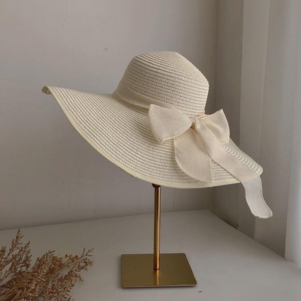 Wide Brim Straw Sun Hat Oversize Sun Protection Hat Foldable Weave Sun Cap  Summer