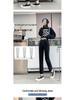 Hong Kong Style Slim Fit High Waist Straight Leg Jeans for Petite Women - Trendy Cropped Cigarette Pants for Autumn