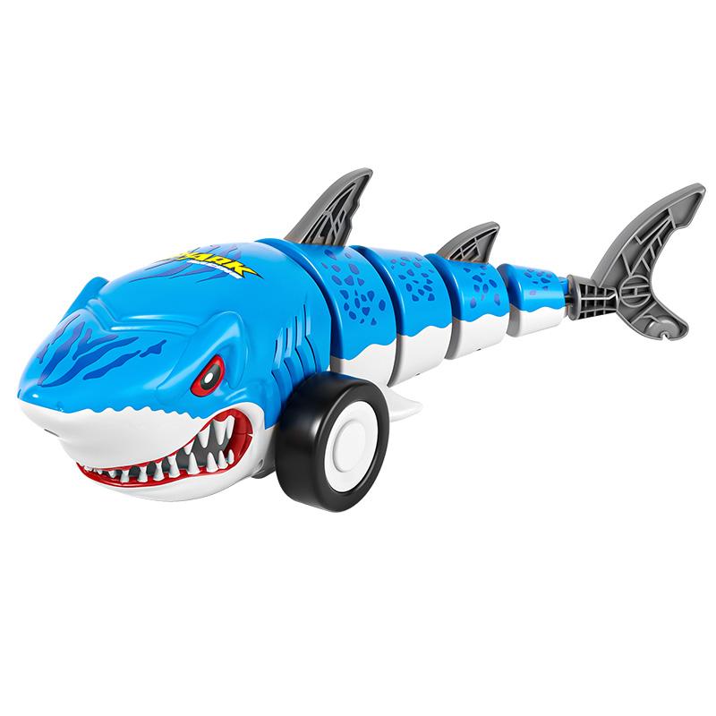 Радиоуправляемая машина-акула 2.4G с крутым светом, трюковая, вращающаяся, с машущим хвостом, детская радиоуправляемая машина, электрические игрушки для детей, подарки синий