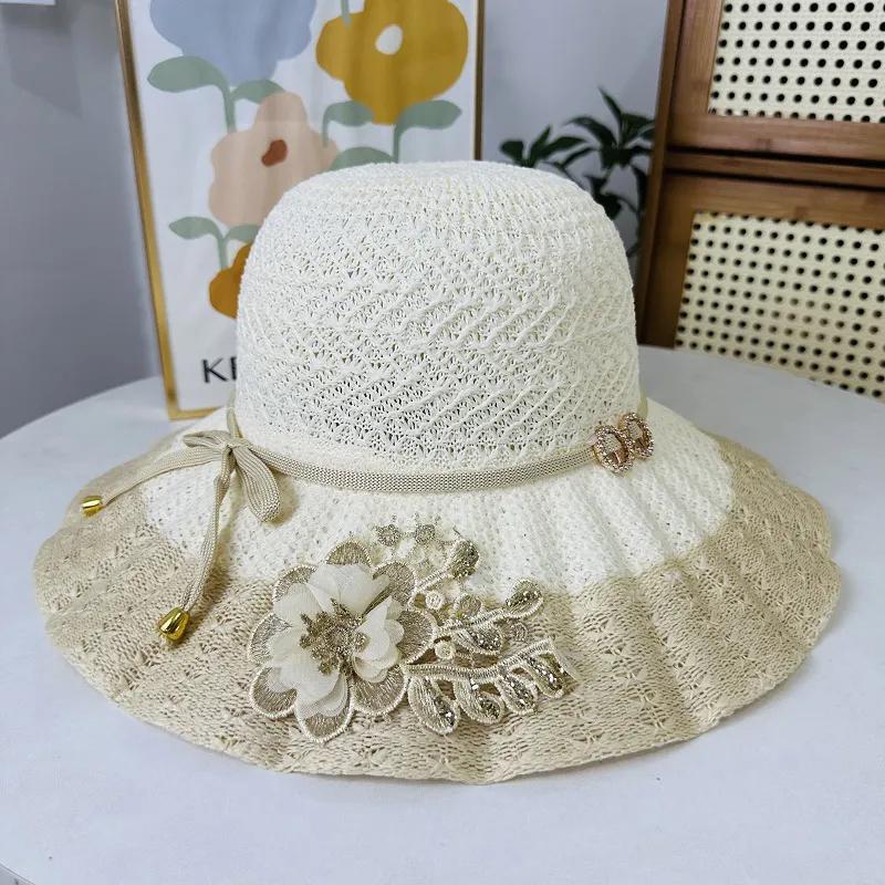 

WTEMPO Новые летние соломенные шляпы с большими полями, женские мягкие соломенные плетеные шляпы для защиты от ультрафиолета, пляжные солнцезащитные шляпы 1pc белый