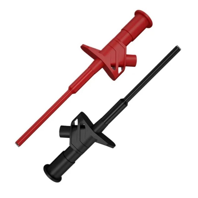 

2pcs Quick Test Hook Clip 1000V High Voltage Flexible Professional Insulated Testing Probes with 4mm Socket