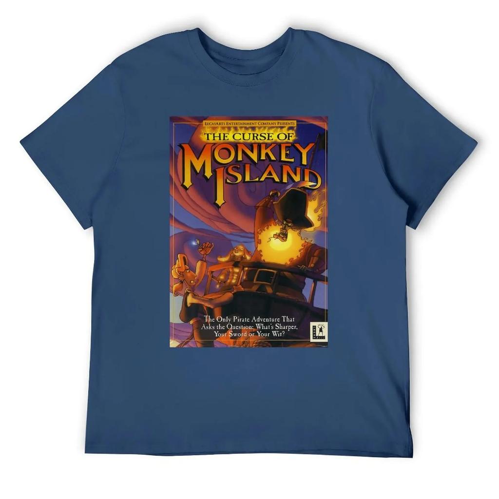 THE CURSE OF MONKEY ISLAND T-shirt Crewneck Sport  Funny Geek Tees Creative Leisure USA Size