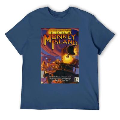 THE CURSE OF MONKEY ISLAND T-shirt Crewneck Sport  Funny Geek Tees Creative Leisure USA Size - Men's Summer Cotton Graphic Tee