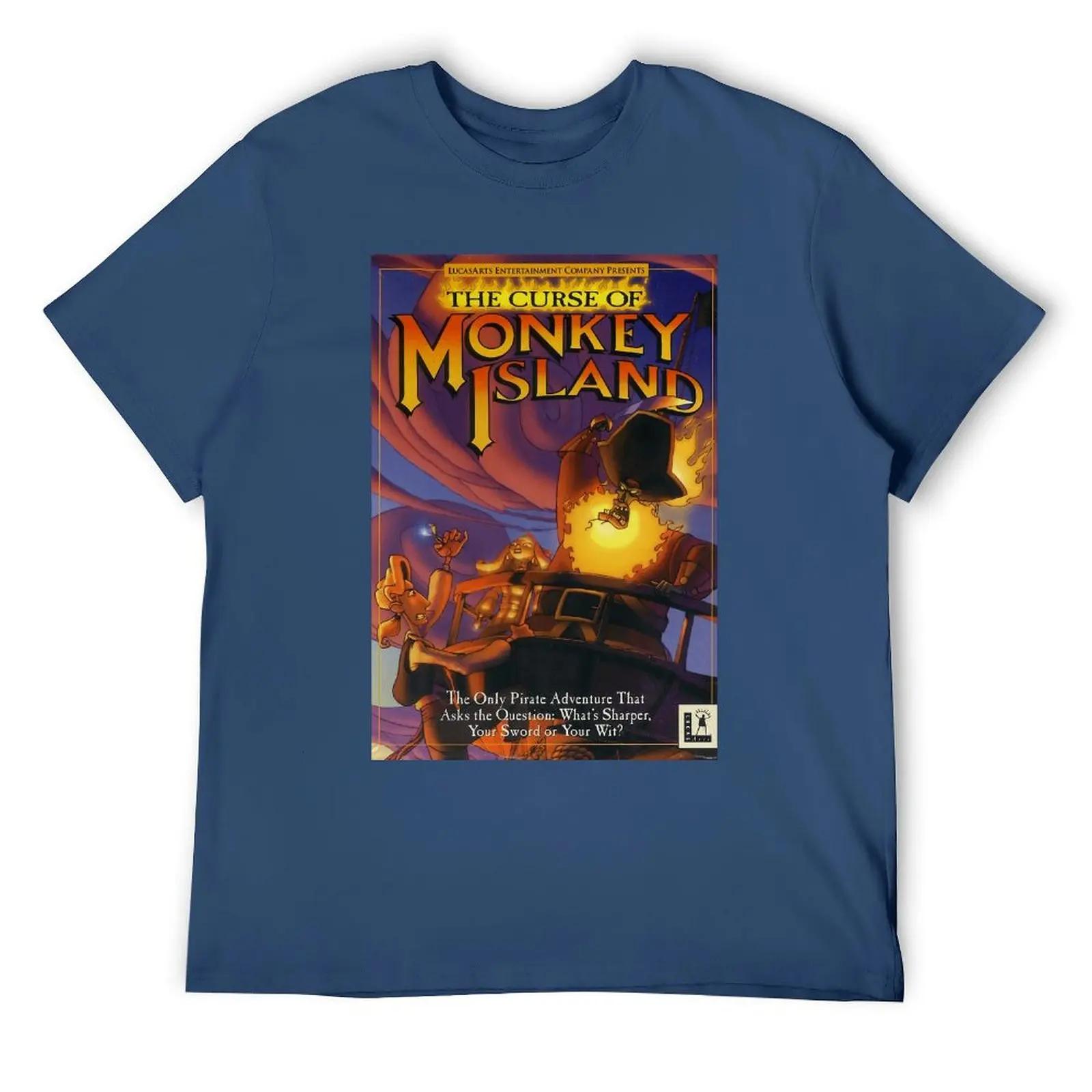 

THE CURSE OF MONKEY ISLAND T-shirt Crewneck Sport Funny Geek Tees Creative Leisure USA Size - Men s Summer Cotton Graphic Tee S разноцветный