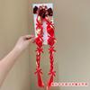 Christmas Children'S Hair Accessories Red Bow Santa Lantern Wig Braid Hair Ring Bubble Braid Wig Headband
