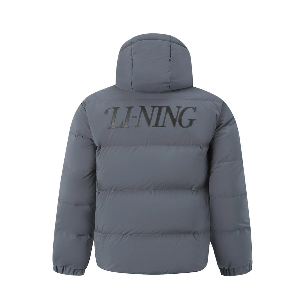 LiNing Sports Lifestyle Series Hooded Comfortable Zipper Letter Warm Down Jacket Men outerwear AYMV585-3